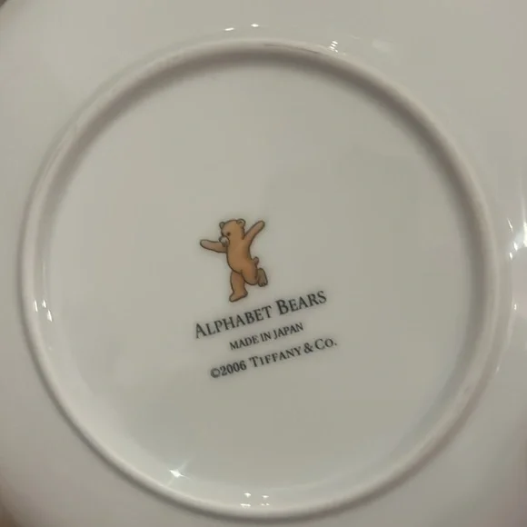 Tiffany & Co. Alphabet Bears Plate Made in Japan - Picture 3 of 3